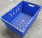 600x400x250 Bale Arm Crate Blue with Grey Arms