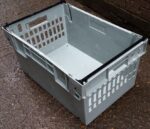 600x400x300 Bale Arm Crate Grey - Black Arms