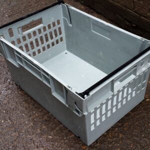 600x400x300 Bale Arm Crate Grey - Black Arms