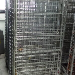 Nestable Mesh Roll Container with Castors
