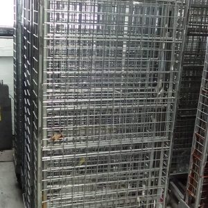 Nestable Mesh Roll Container with Castors