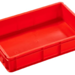 600x400x75mm Euro Box Container-Red-Solid