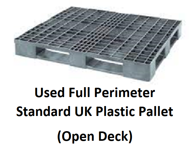 Used Full Perimeter Standard UK Plastic Pallet Open Deck