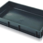600x400x120mm Euro Box Container - Grey - Solid