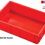 600x400x120mm Euro Box Container - Red - Solid