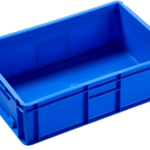 600x400x175mm Euro Box Container - Blue - Solid
