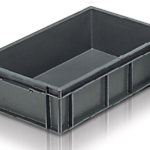 600x400x175mm Euro Box Container - Solid - Grey