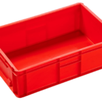 600x400x175mm Euro Box Container - Solid - Red