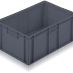 600x400x235mm Euro Box Container - Solid - Grey