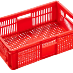 600x400x170mm Euro Box Container - Red - Vented