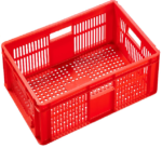 600x400x235mm Euro Box Container - Vented - Red