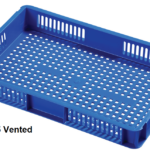 600x400x75mm Euro Box Container - Blue - Vented