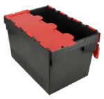 600x400x370 Black Red Lidded Container (70 Ltr)