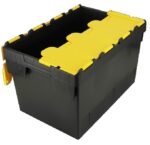 600x400x370 Black / Yellow Lidded Container (70 Ltr)