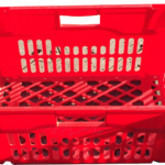 600x400x300 Maxinest bale arm crate Red Vented sides & base