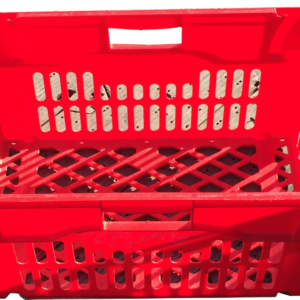600x400x300 Maxinest bale arm crate Red Vented sides & base