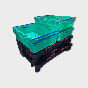 35L stackable bale arm bins, perfect for storage & transport. Pack of 10