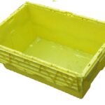 710x400x320 Attached Lidded Crate Tote Yellow Packs of 4